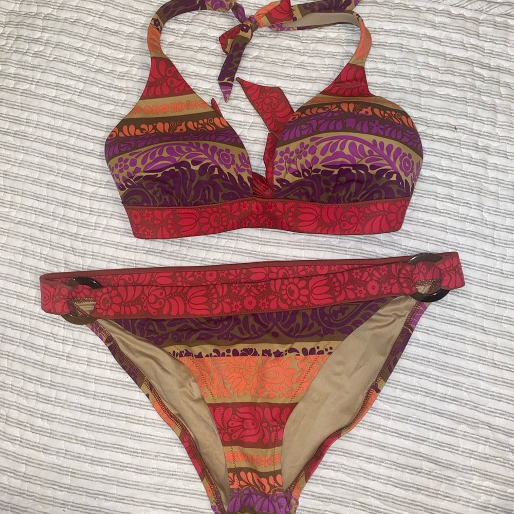 Victoria's Secret Red & Purple Triangle Bikini